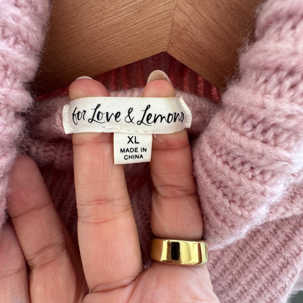 For Love And Lemons Blush Turtleneck Sweater - Picture 2 of 4